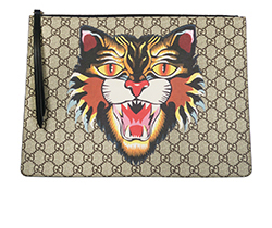 Angry Cat Clutch/Messenger, Canvas, Brown, 429016001998, DB, S, 3*